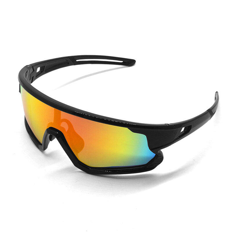 Outdoor Cycling Sports Sunglasses - Black Frame REVO Red Lens