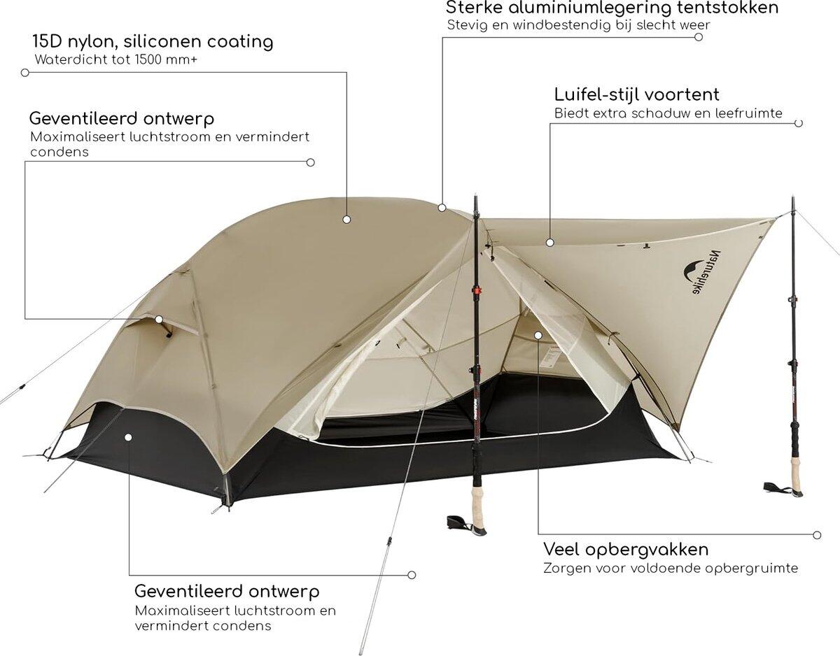 Mongar UL 2 lichtgewicht trekkingtent voor 2 personen 6/9