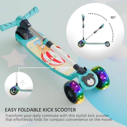 Lifelong Scooter for Kids 3+ Years - Foldable with PVC Wheels & Adjustable Height - Kick Scooter Capacity 50kg- for 3+ Year Old boy & Girl - Skate Scooter (Blue/White) -  4