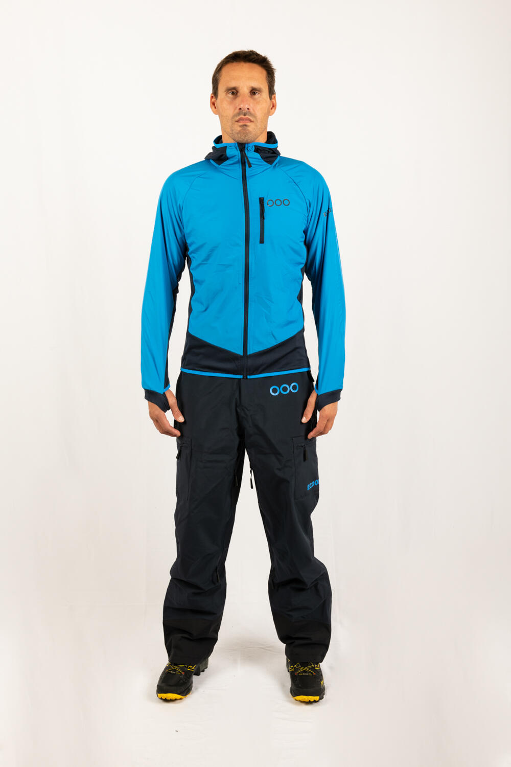 Veste ECOActive Light Insulated Hybrid Jacket with cap marque ECOON - Bleu cl… 3/7