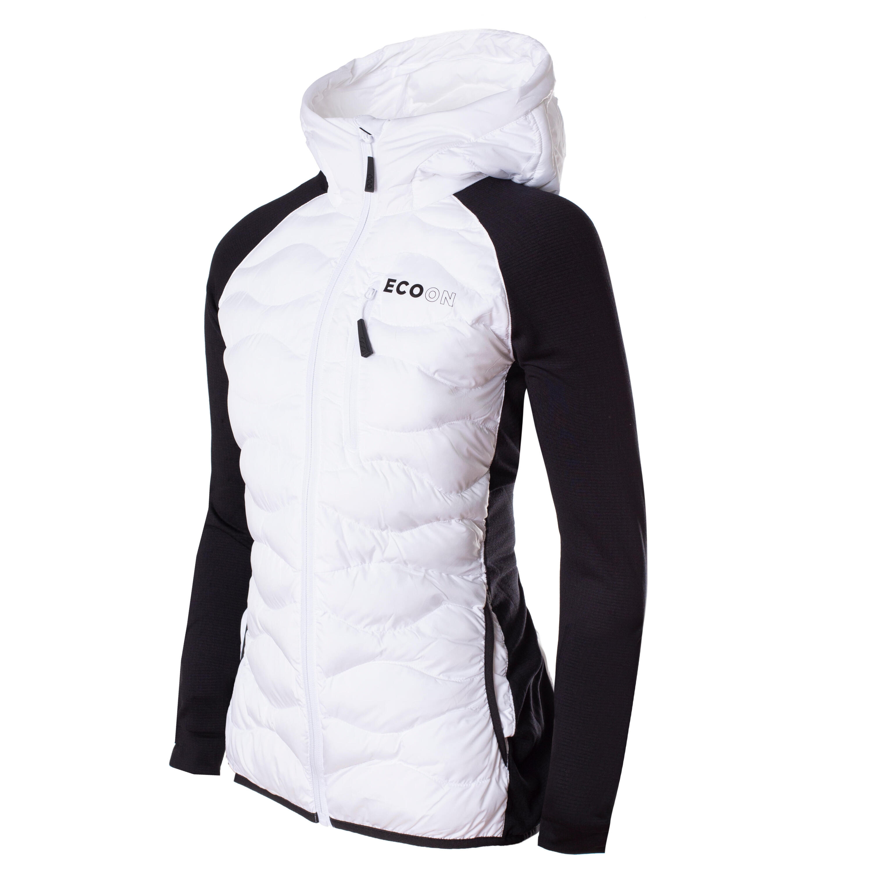 Veste ECOActive Hybrid Insulated Jacket with cap Femme marque ECOON - Blanc… 7/7
