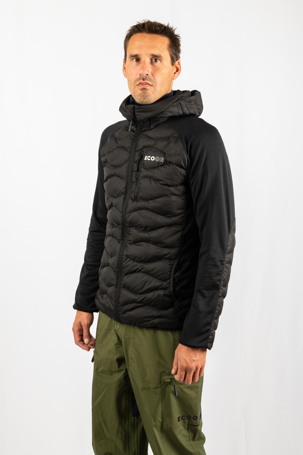 Veste ECOActive Hybrid Insulated Jacket with cap marque ECOON - Noir avec log… 5/7