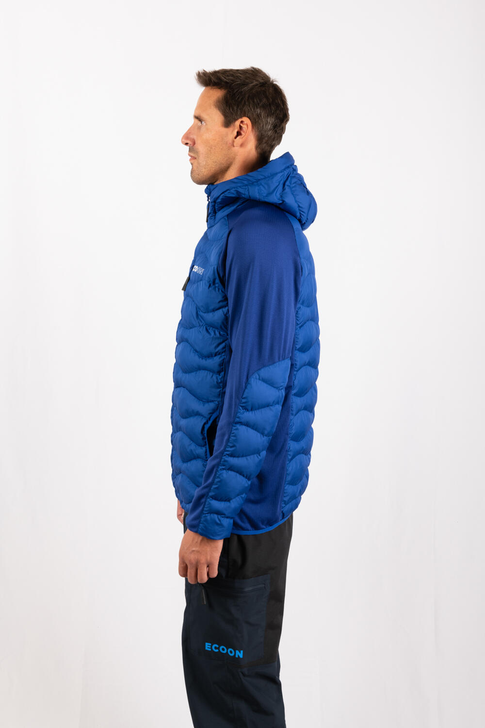 Veste ECOActive Hybrid Insulated Jacket with cap marque ECOON - Bleu Cielo 3/7