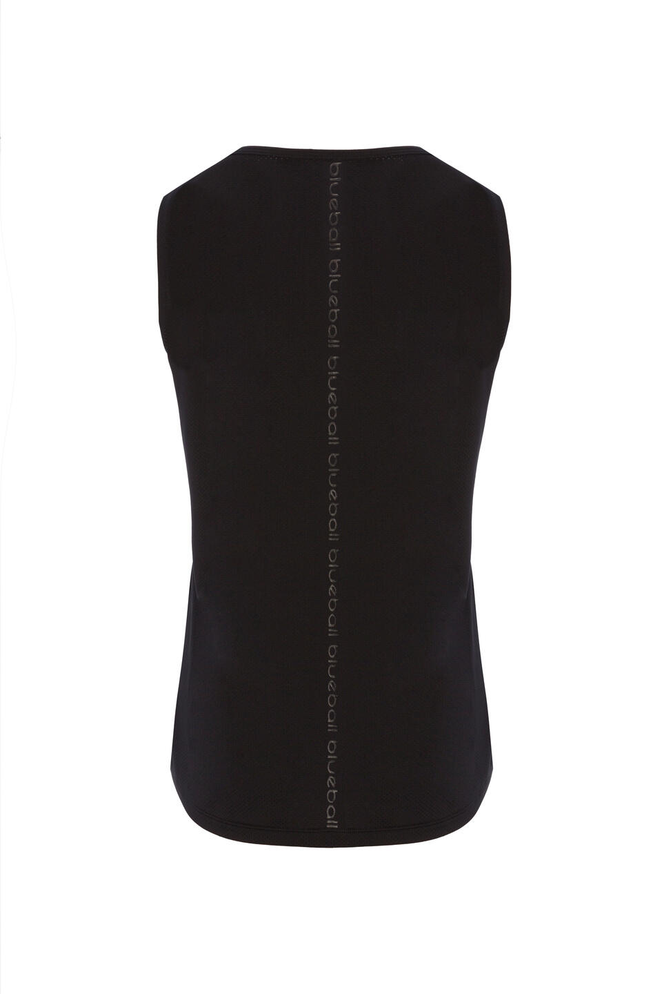 T-SHIRT RUNNING SLIM FEMME SANS MANGAS BlueBall EN NOIR AVEC LOGO NOIR 3/7