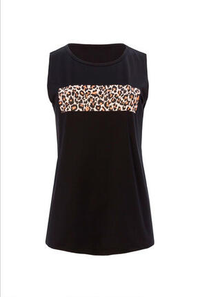 T-SHIRT RUNNING SLIM FEMME SANS MANGAS BlueBall EN NOIR AVEC ESTAMPADO LEONARD