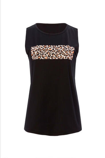 T-SHIRT RUNNING SLIM FEMME SANS MANGAS BlueBall EN NOIR AVEC ESTAMPADO LEONARD