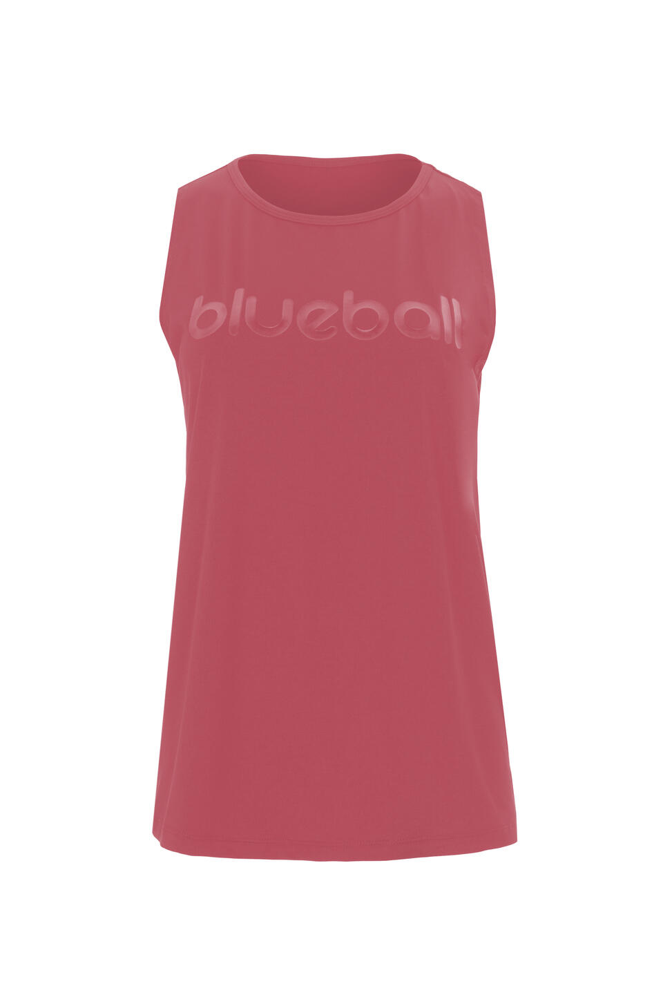 T-SHIRT RUNNING SLIM FEMME SANS MANGAS BlueBall EN ROSA AVEC LOGO BLANC 2/2