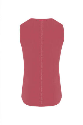 T-SHIRT RUNNING SLIM FEMME SANS MANGAS BlueBall EN ROSA AVEC LOGO BLANC