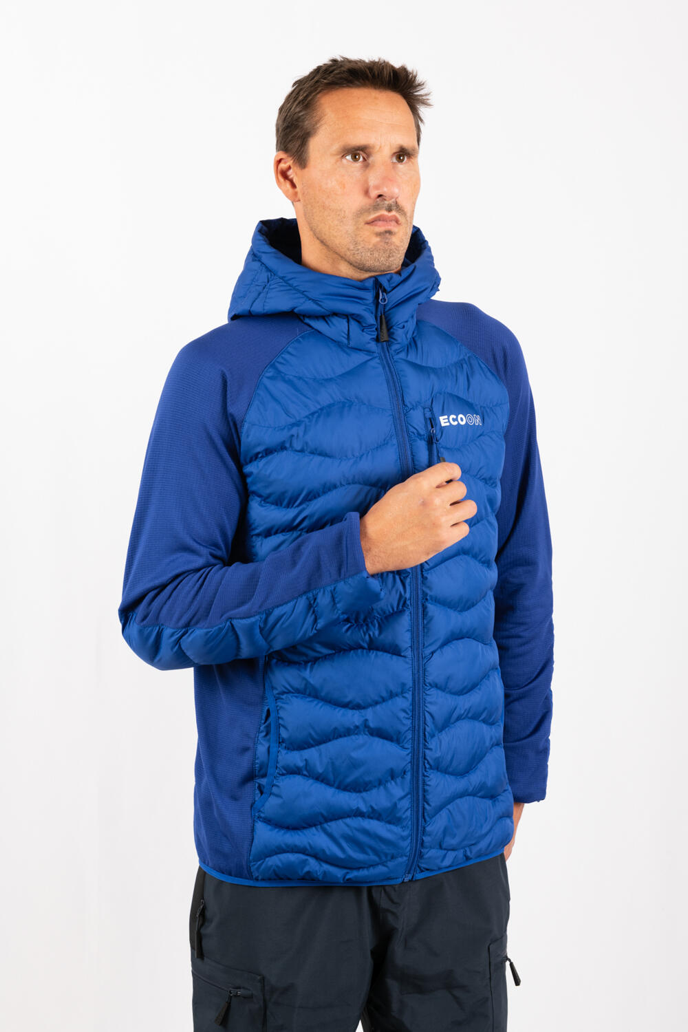 Veste ECOActive Hybrid Insulated Jacket with cap marque ECOON - Bleu Cielo 6/7