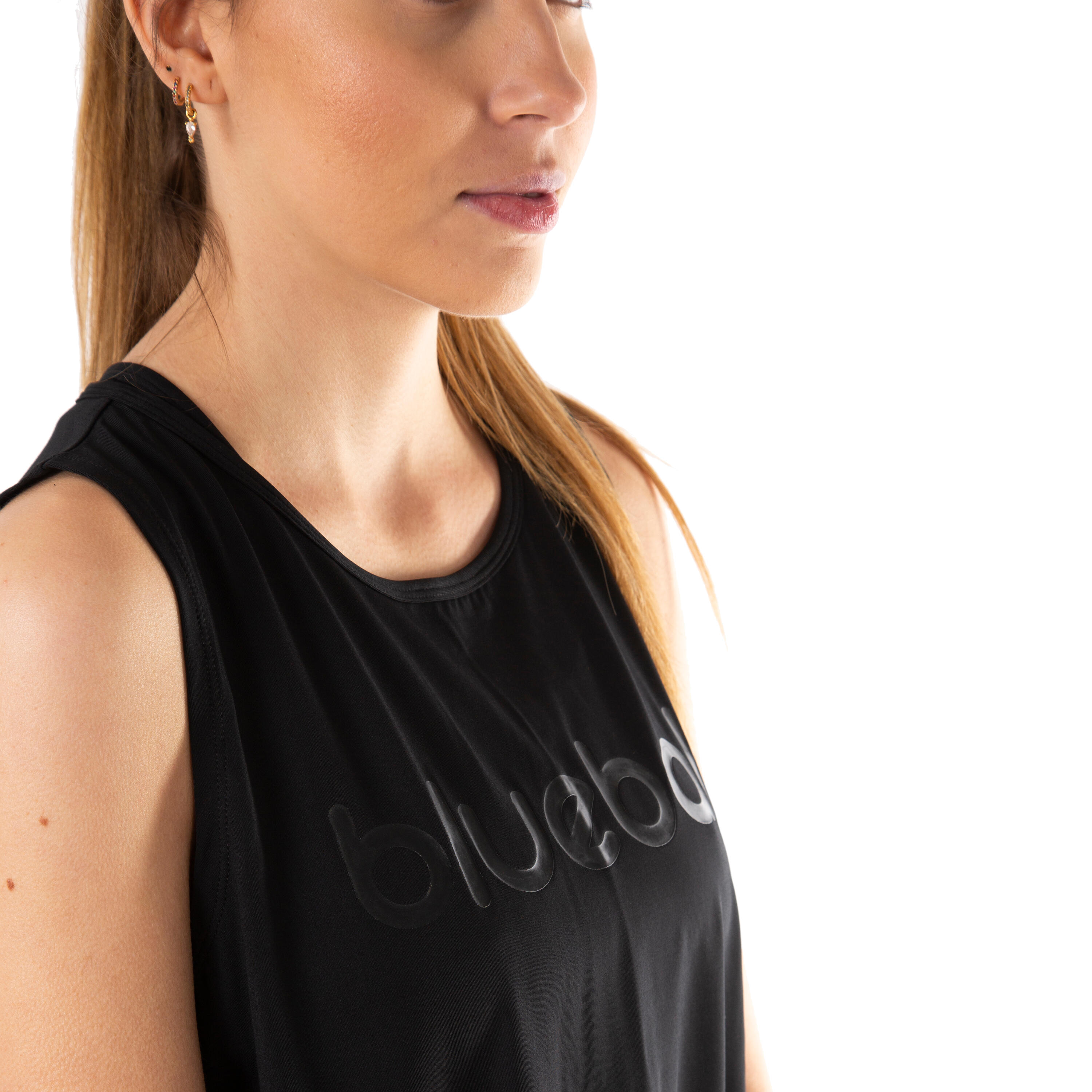 T-SHIRT RUNNING SLIM FEMME SANS MANGAS BlueBall EN NOIR 5/5