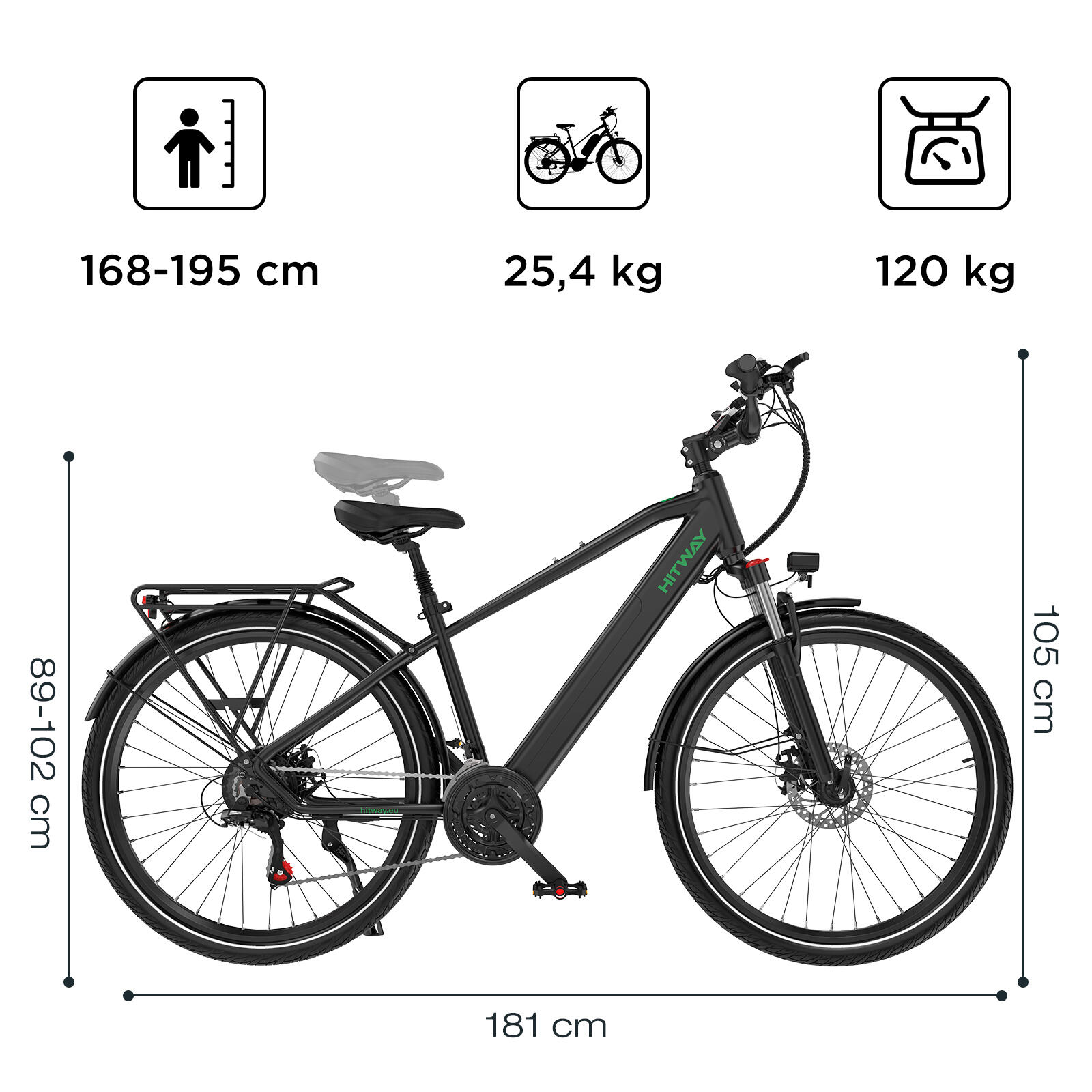 Hombre Bicicleta eléctrica trekking 27,5" 21 vel. batería extraíble BK7SPRO 7/7