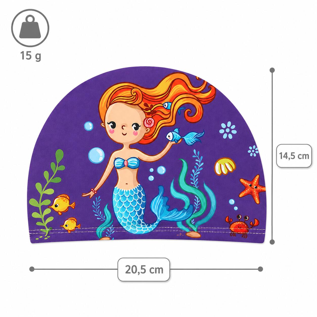 Czepek pływacki materiałowy dla dzieci na basen kolorowy Aqua-Sport Syrena 2/2