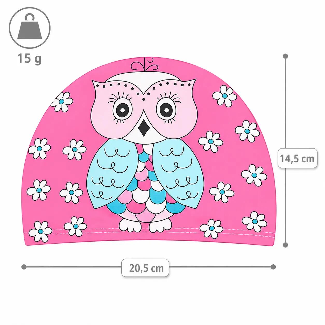 Aqua-Sport czepek junior polyester printed owl pink AS8639 2/2