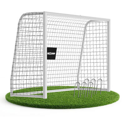 Voetbaldoel voor tuin van metaal met kliksysteem en polyesternetje 180 cm