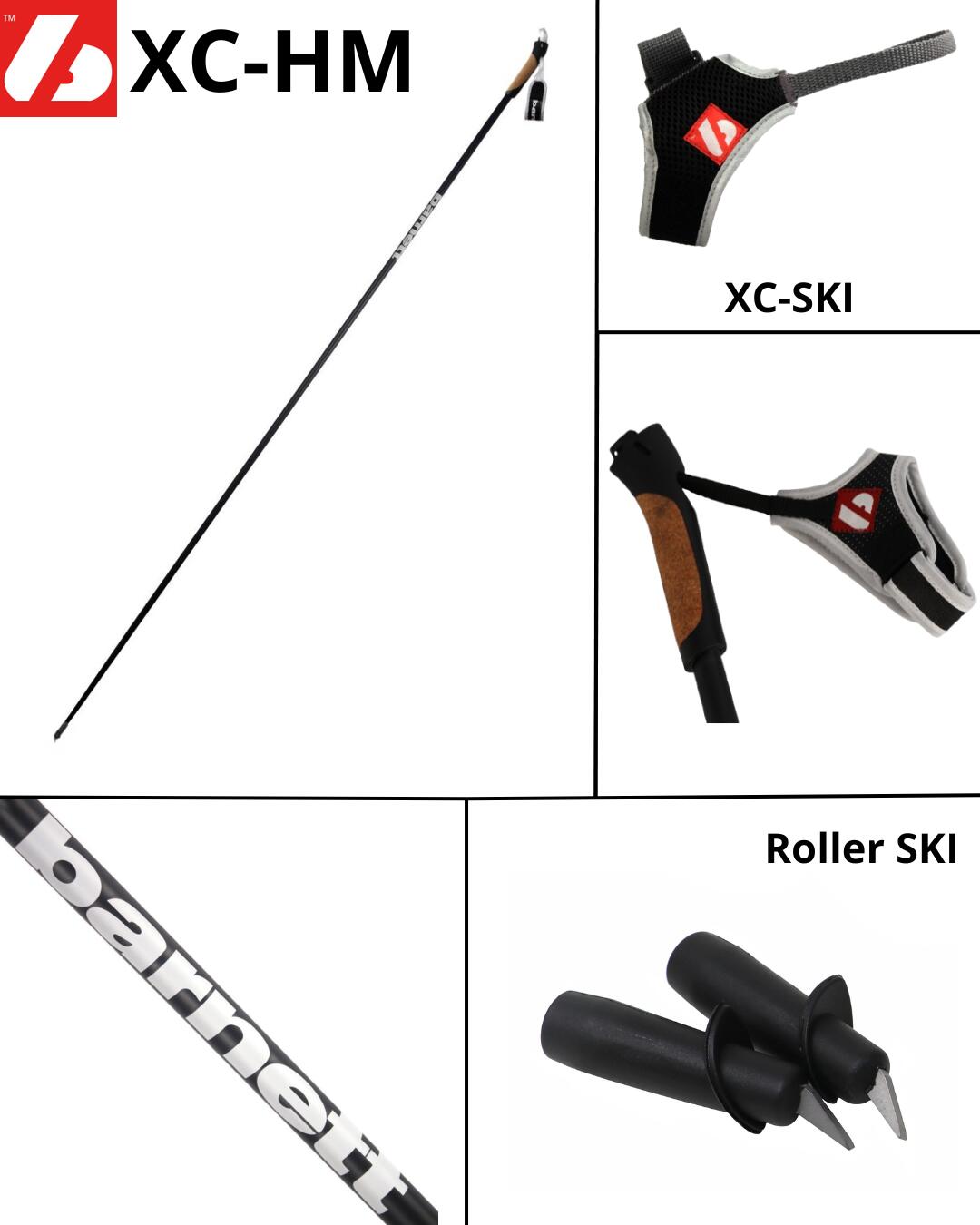 XC-HM - Black - Elite Nordic and Roller Skiing Carbon Poles 2/7