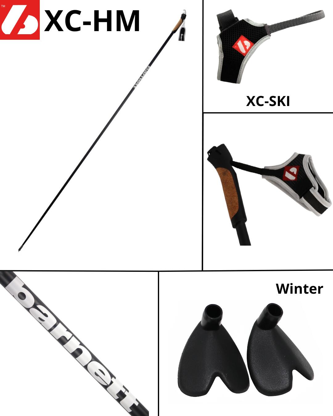 XC-HM - Black - Elite Nordic and Roller Skiing Carbon Poles 5/7