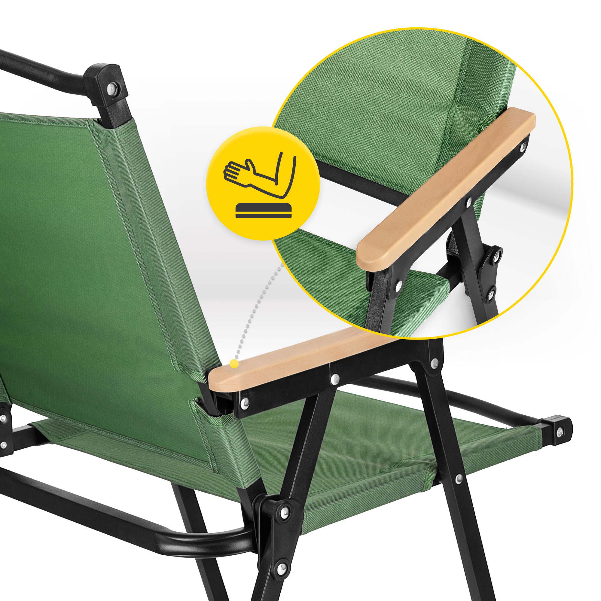 Campingstuhl Klappbar Faltstuhl Outdoor Angelstuhl Picknick MOUNTAIN GOAT 5/7