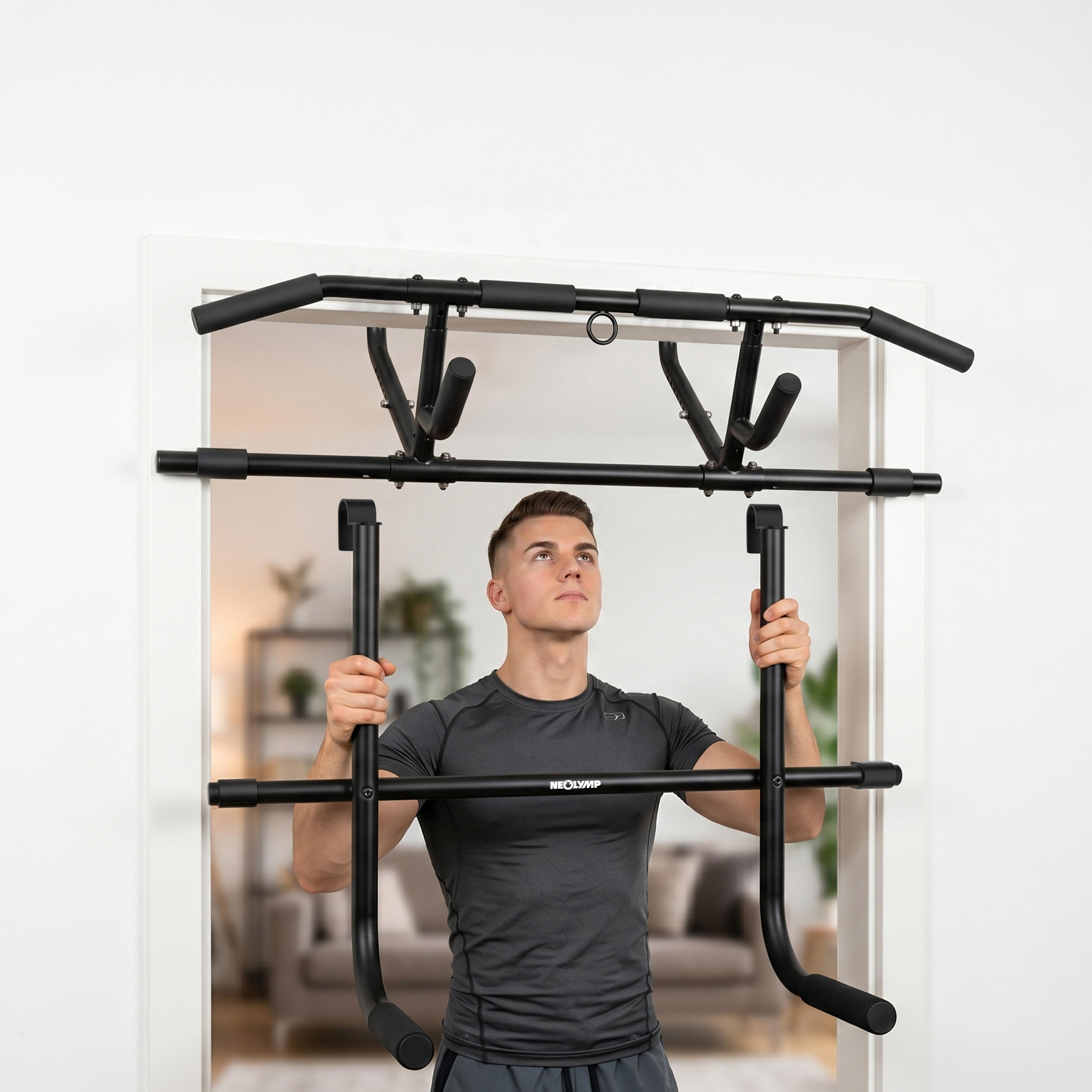 Dip Station Adapter für Klimmzugstange mit verstellbarer Griffweite 2/7