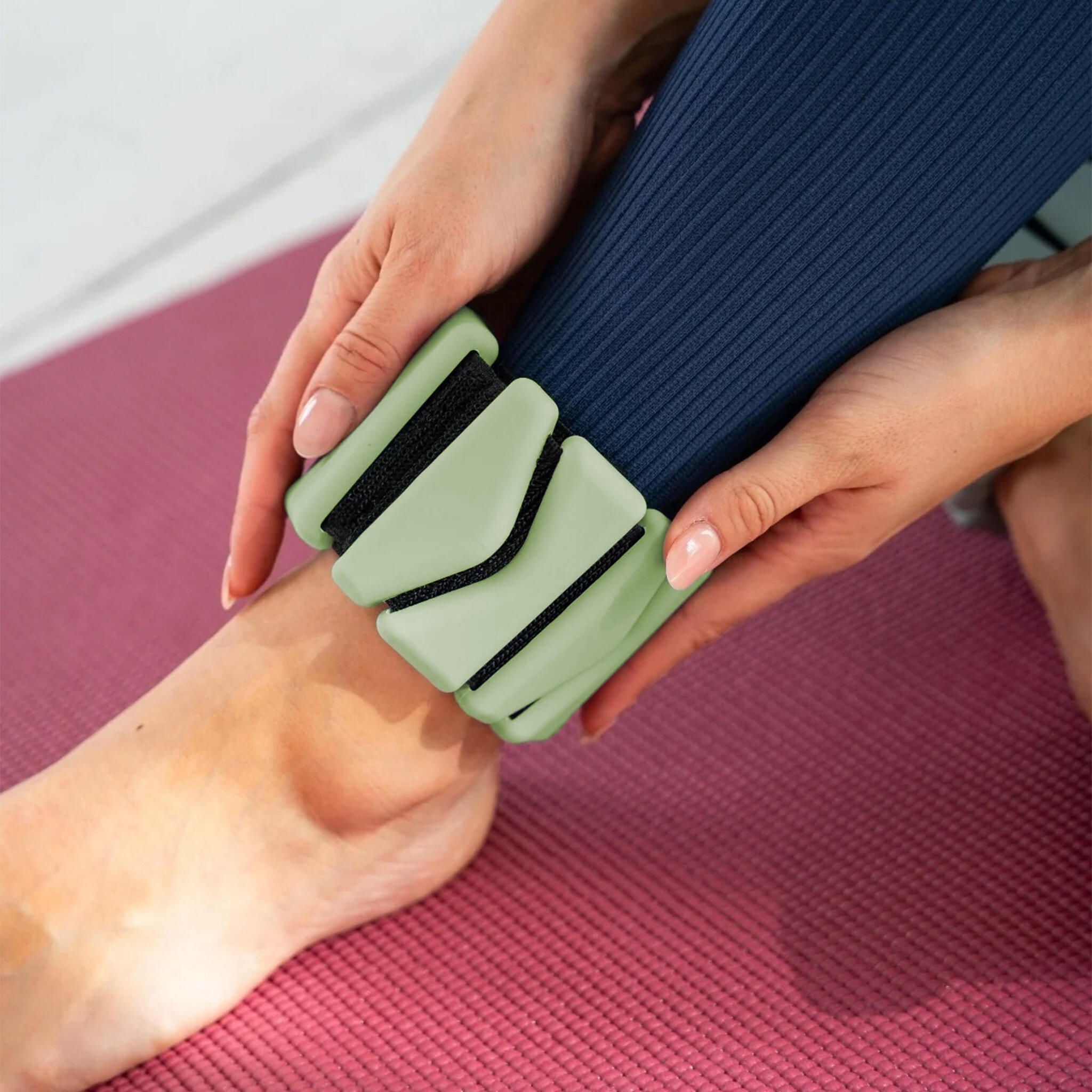 Pilates Gewichtsmanschetten 2er Set – 1 kg Ankle Weights aus Silikon 3/4