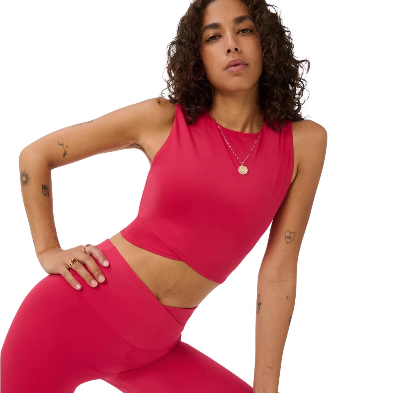 SWEATY BETTY Sweaty Betty All Day Cropped Wrap Tank  CRIMSON RED XL 2/7