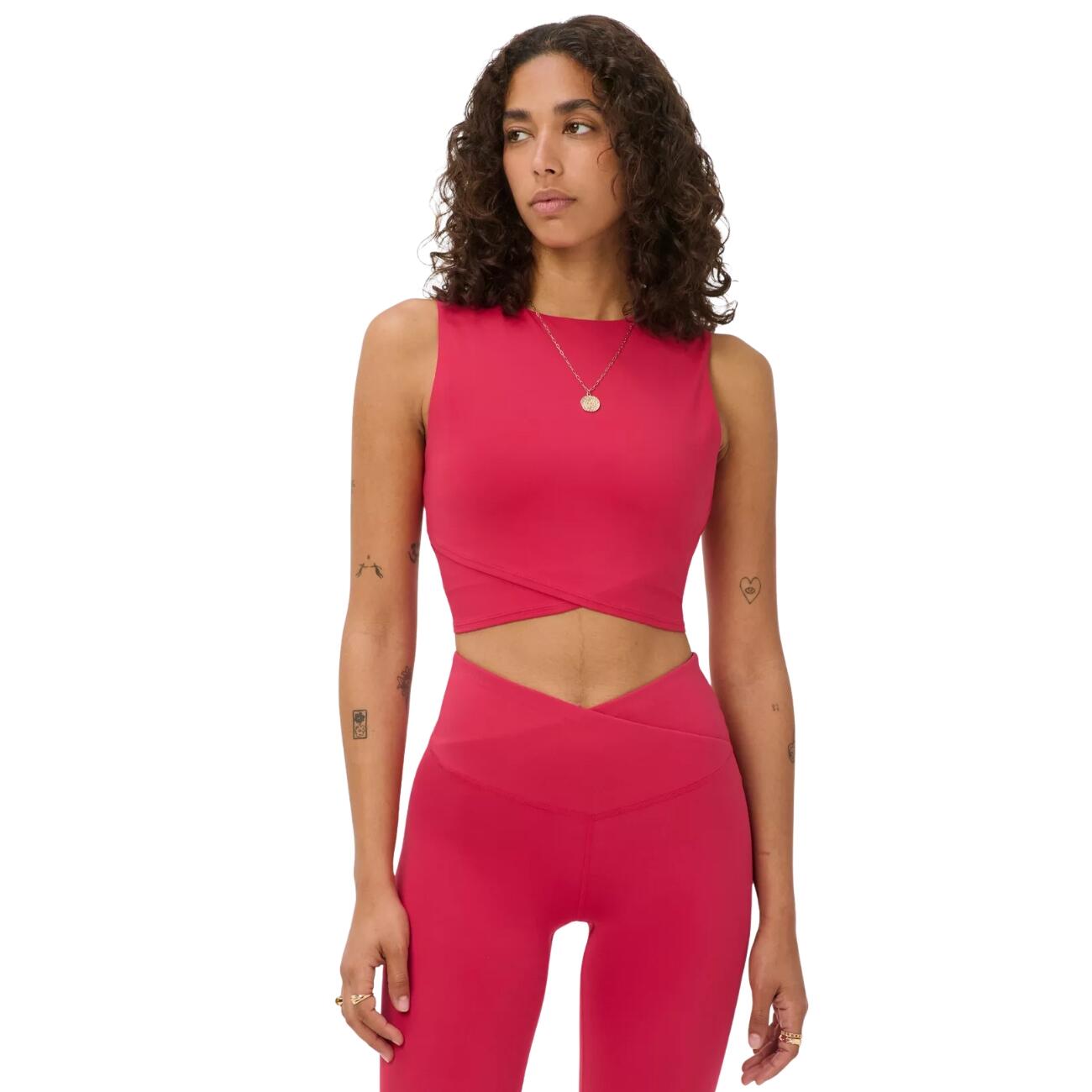 SWEATY BETTY Sweaty Betty All Day Cropped Wrap Tank  CRIMSON RED XL 5/7