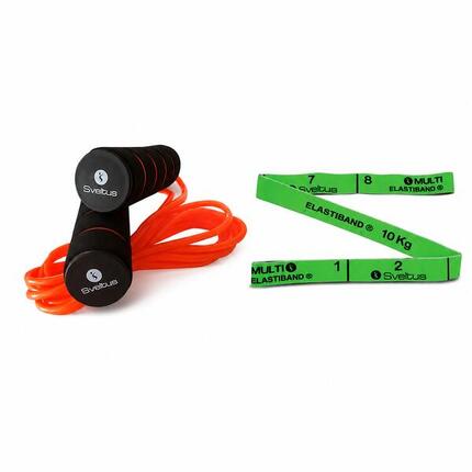 Pack Fitness Été : Corde à Sauter Lestable + Élastique Musculation 10 kg