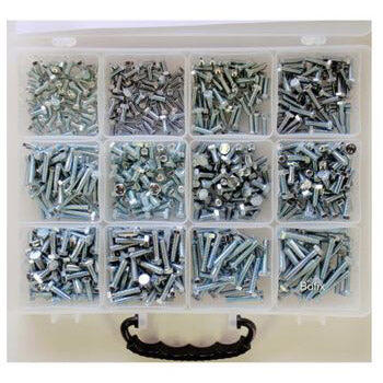 Bofix assortiment 12 maten zeskantbouten m5-m6 verzinkt