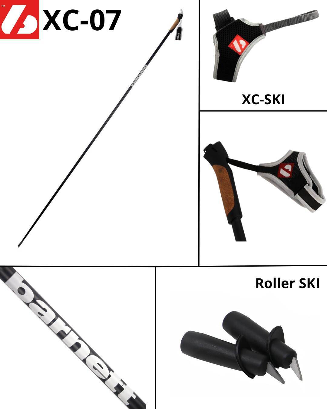 XC-07 Schwarze Profi Carbon Skistöcke für Langlauf und Skiroller 6/6