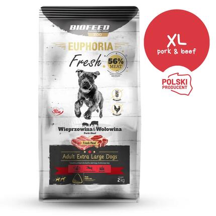 Karma dla psa BIOFEED bardzo duże rasy z wieprzowiną i wołowiną 2kg