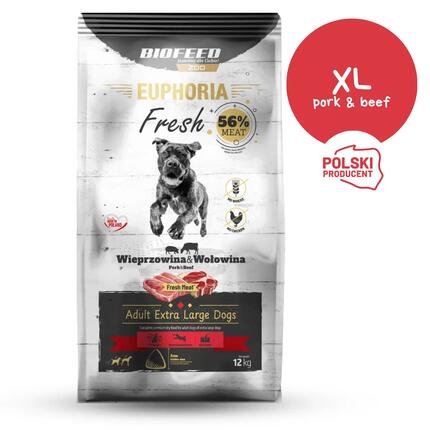 Karma dla psa BIOFEED olbrzymie rasy z wieprzowiną i wołowiną 12kg