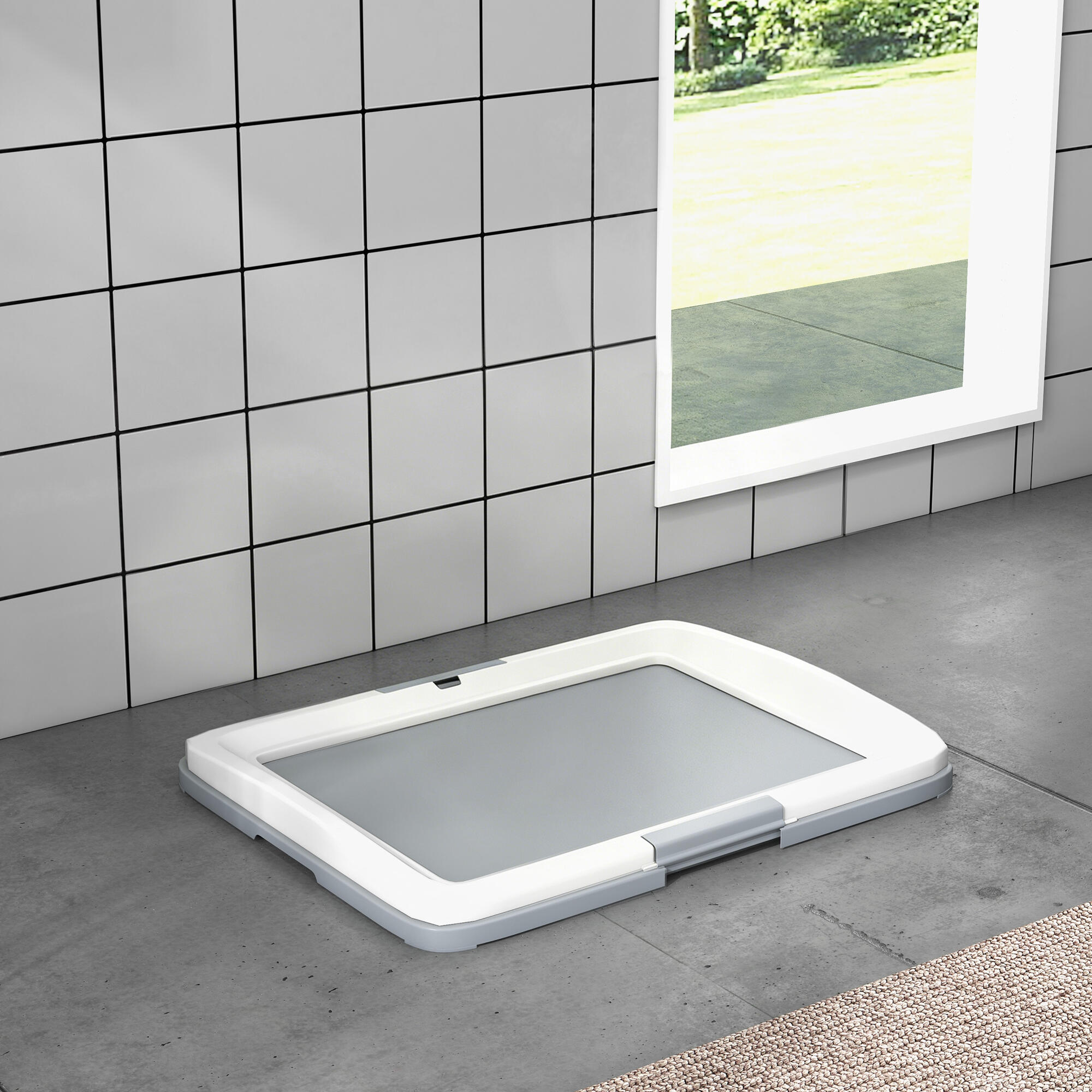 Inodoro para Perros PawHut 63x48.5x6 cm Gris 2/5