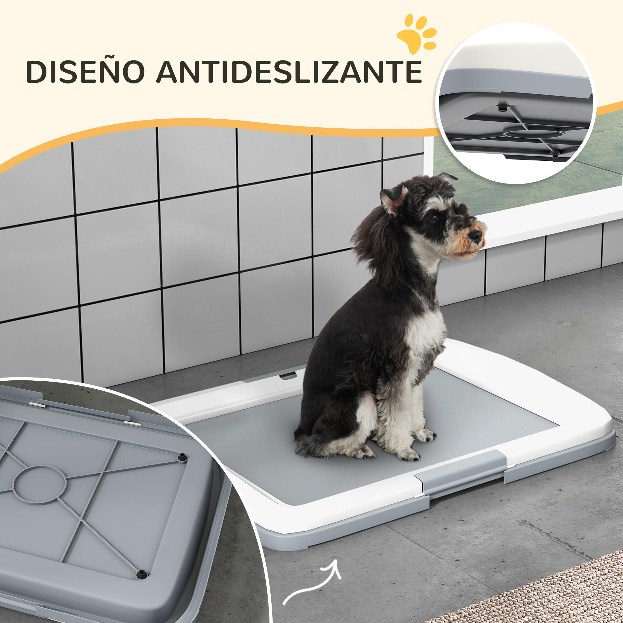 Inodoro para Perros PawHut 63x48.5x6 cm Gris 4/5
