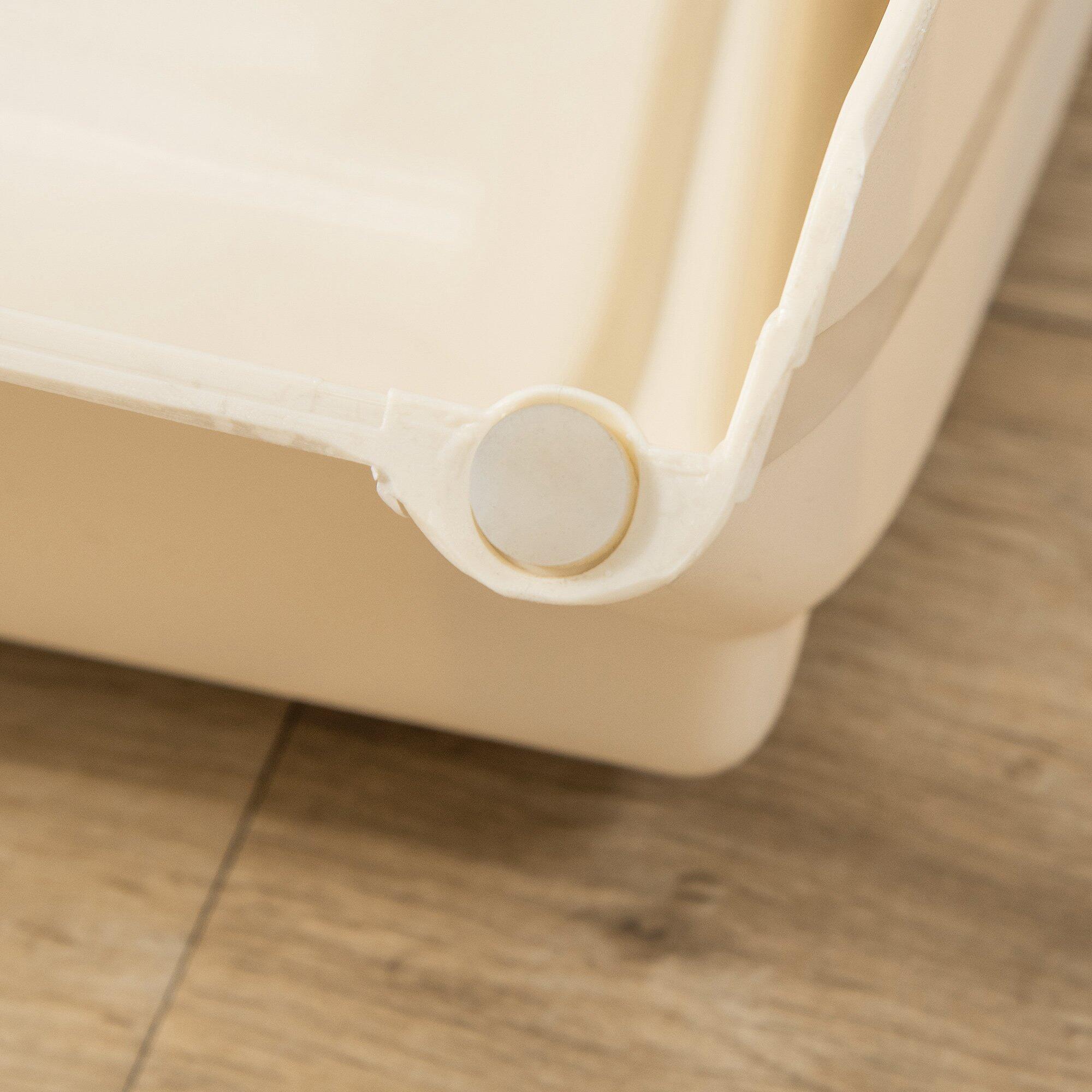 Escalera para Mascotas Plegable PawHut 62x38x49.5 cm Beige 4/5