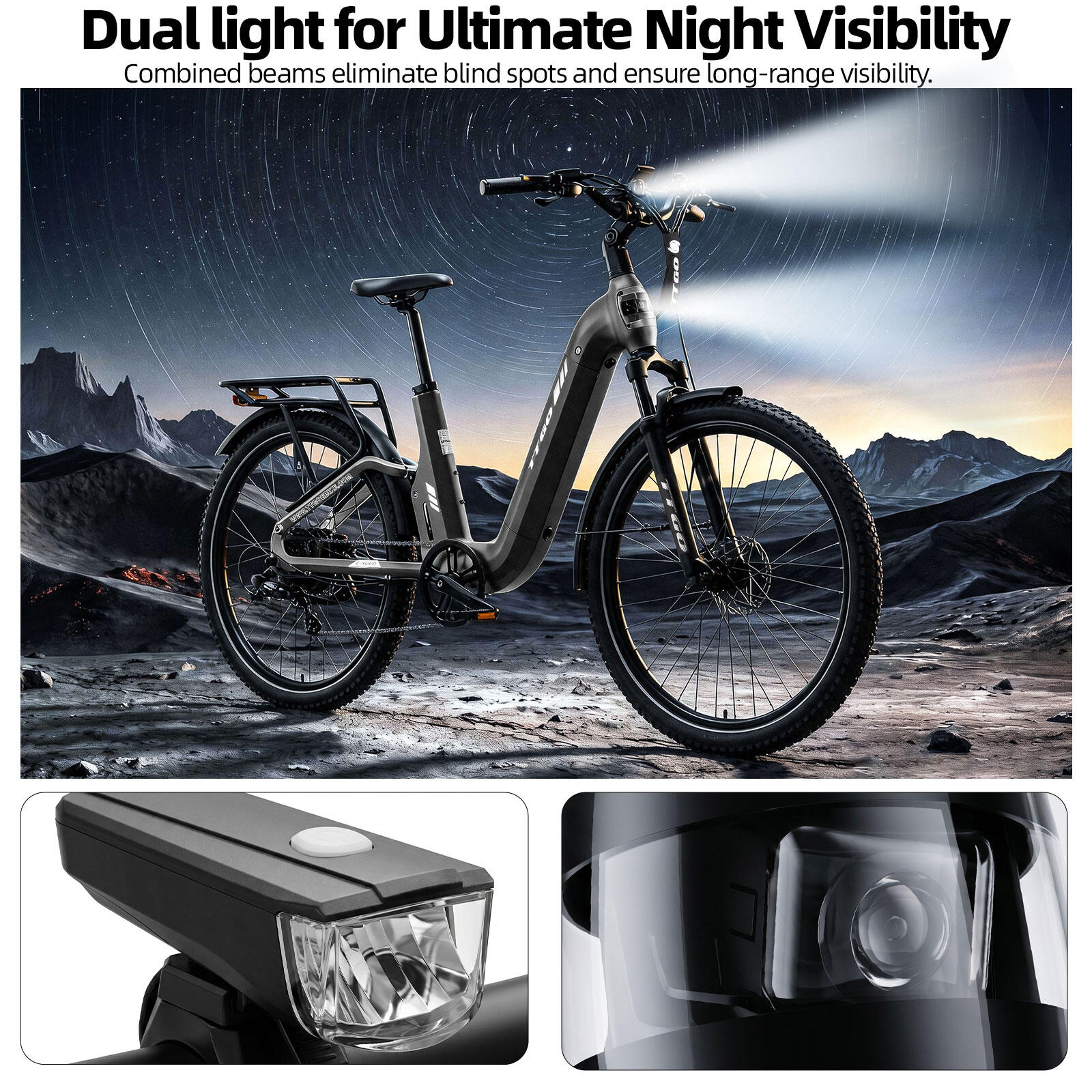 Bicicleta elétrica para adultos TTGO E-SUVO Bateria 48V15Ah 10/15
