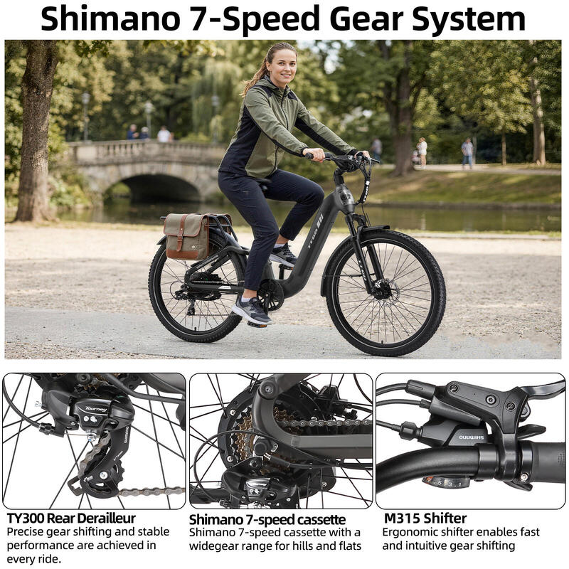 Bicicletă electrică TTGO E-SUVO, baterie de 48V 15Ah, anvelopă de 27,5 inch
