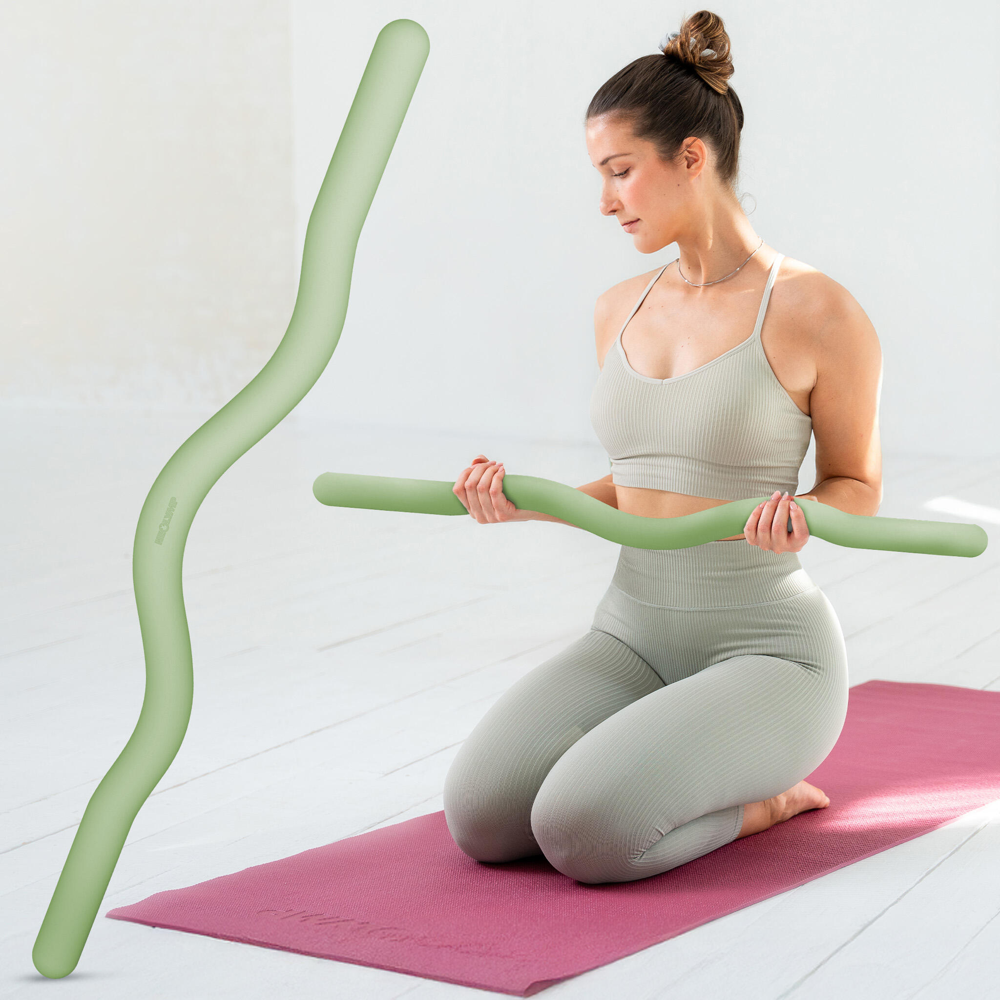 Barre de Pilates en Z 6,8 kg avec poignée en silicone pour gainage 2/5