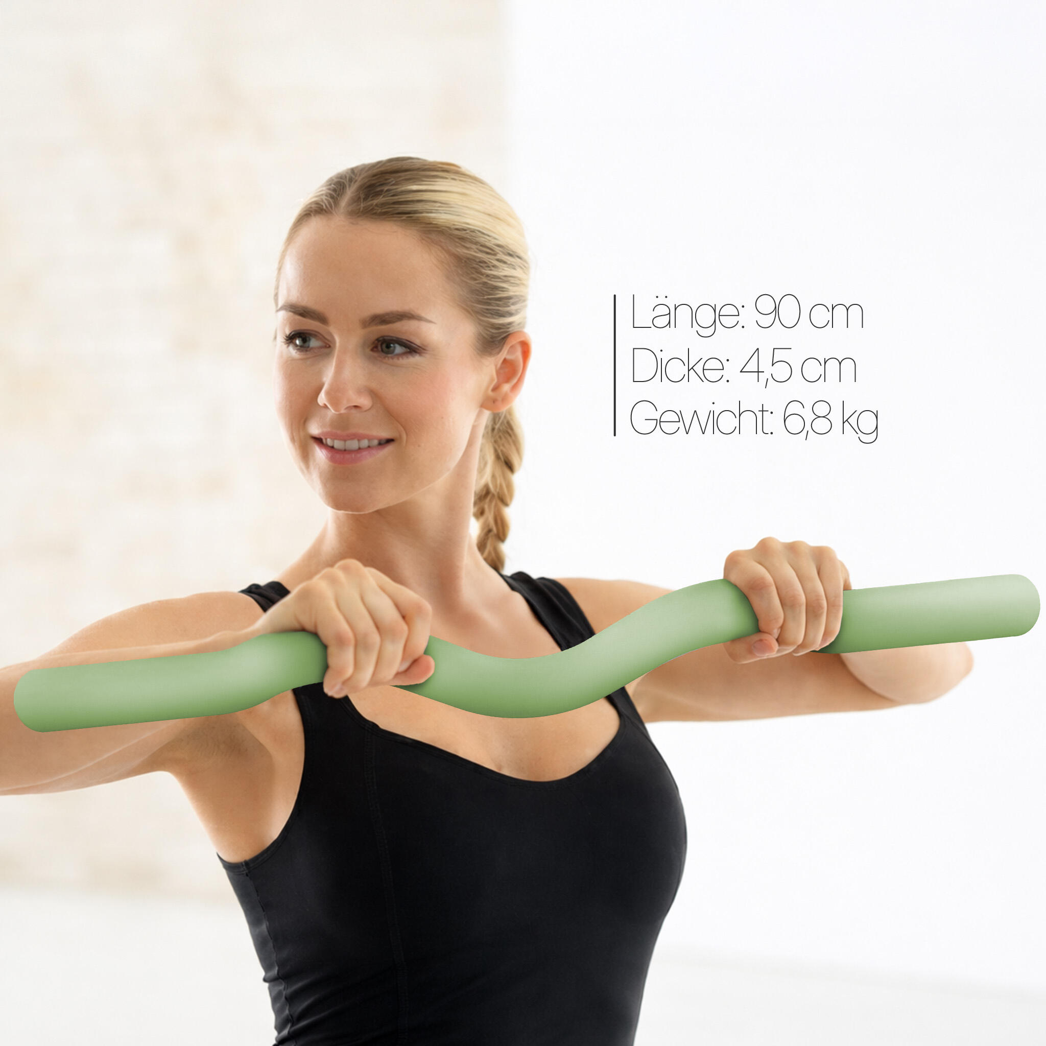 Barre de Pilates en Z 6,8 kg avec poignée en silicone pour gainage 4/5