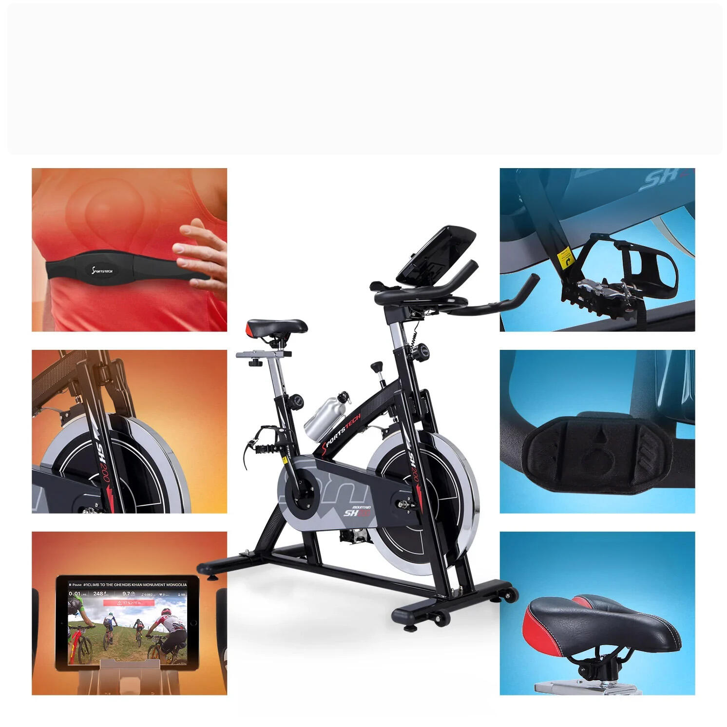 Sportstech Vélo d’Appartement SX200: Application Smartphone, Google Street View 2/7