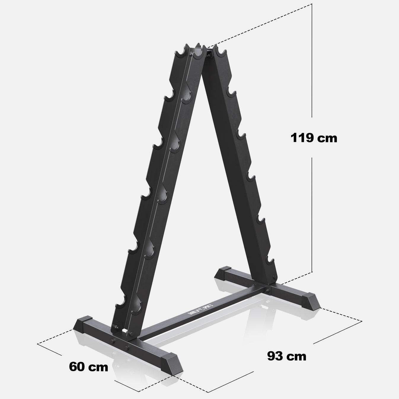 Dumbbell standaard - Halterrek - Voor 12 dumbbells - Belastbaar tot 300 kg 6/7