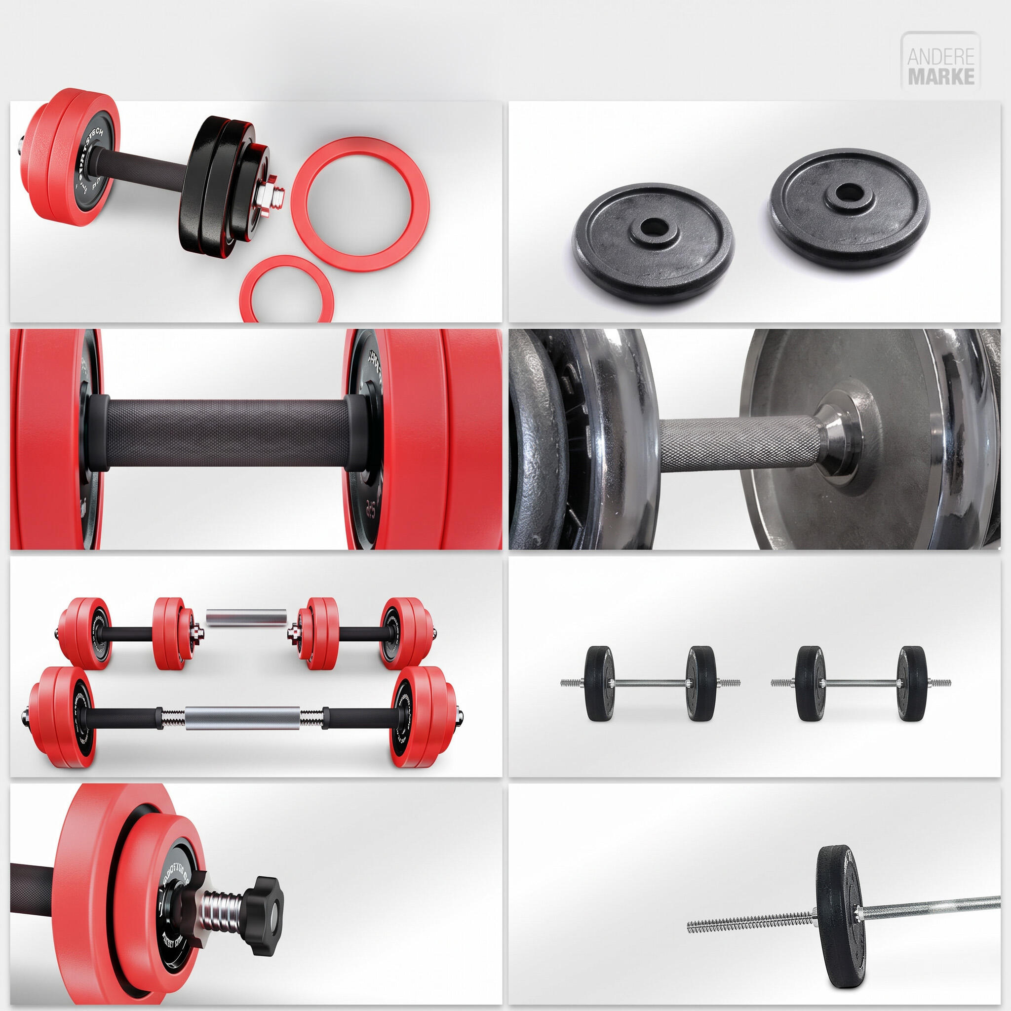 Sportstech Hantel AH300_30 2in1 Set | Abnehmbare Silikonüberzüge 7/9