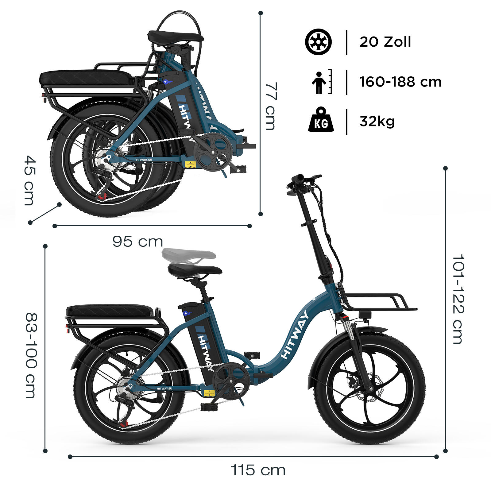 Elektrische vouwfiets fatbike 20*3,0" 150km BK6S 2/7