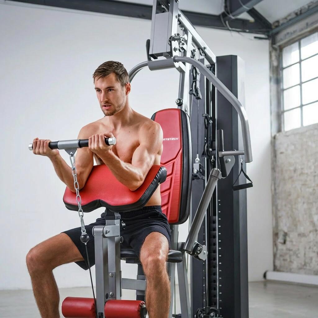 Sportstech Kraftstation HGX300 | 50+ Übungen | Beinpresse | 16 Gewichtsblöcke 4/8