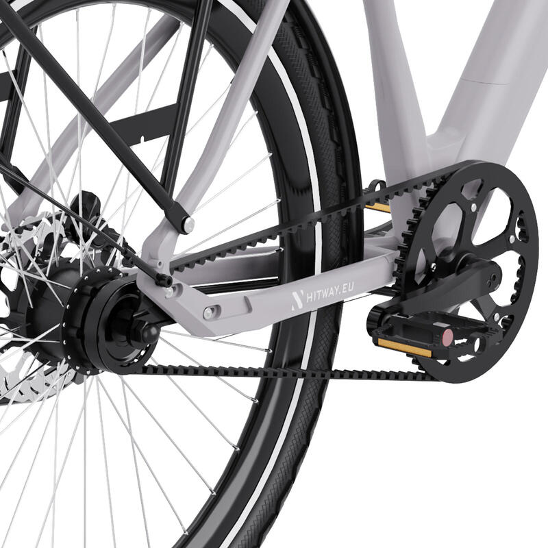 Bicicletă electrică de oraș cadru jos transmisie pe curea bk18pro