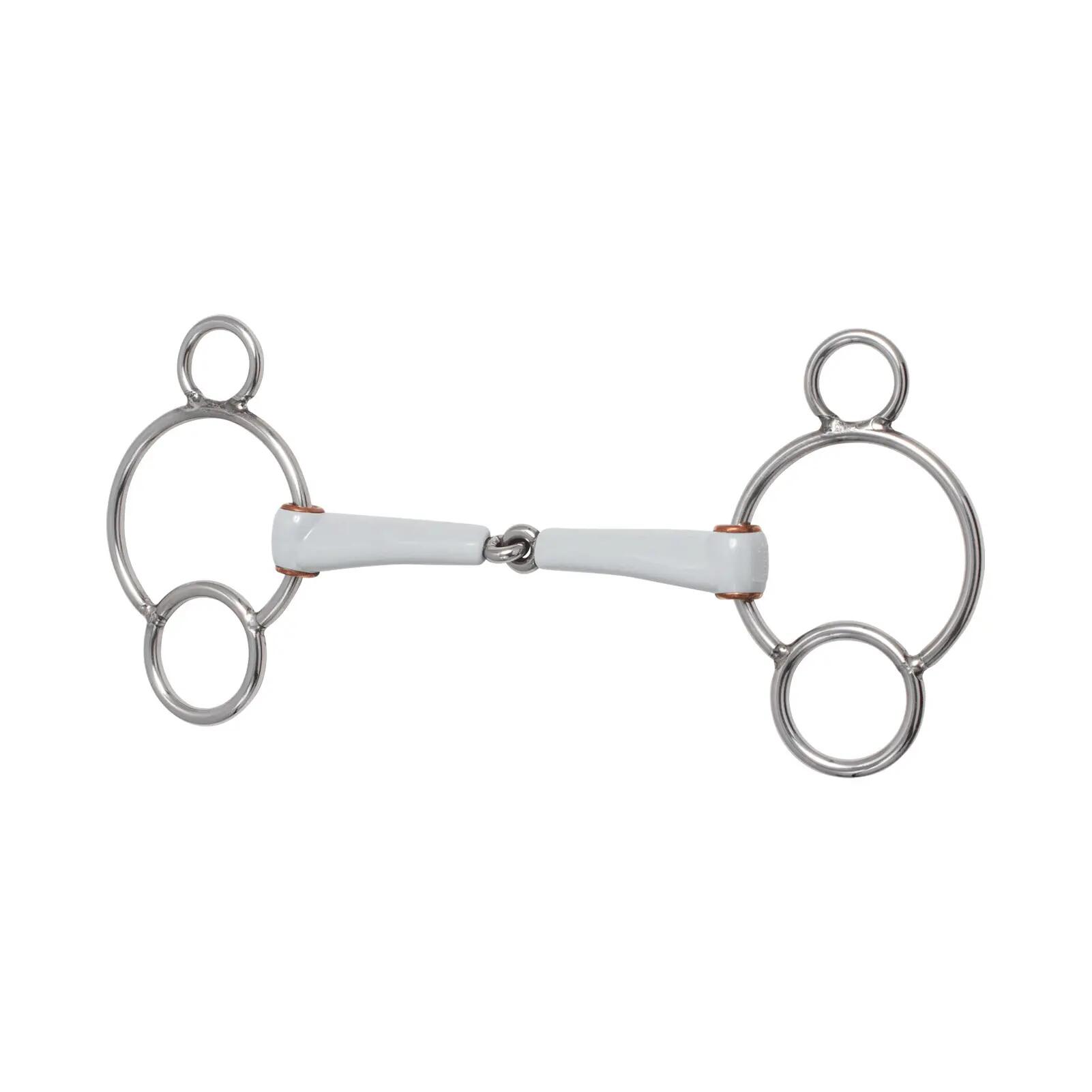 Mors 3 ou 4 anneaux pour cheval avec simple brisure Beris 1/1