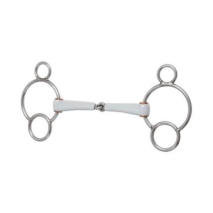 Mors 3 ou 4 anneaux pour cheval avec simple brisure Beris