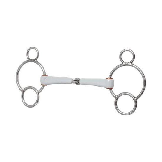 Mors 3 ou 4 anneaux pour cheval avec simple brisure Beris