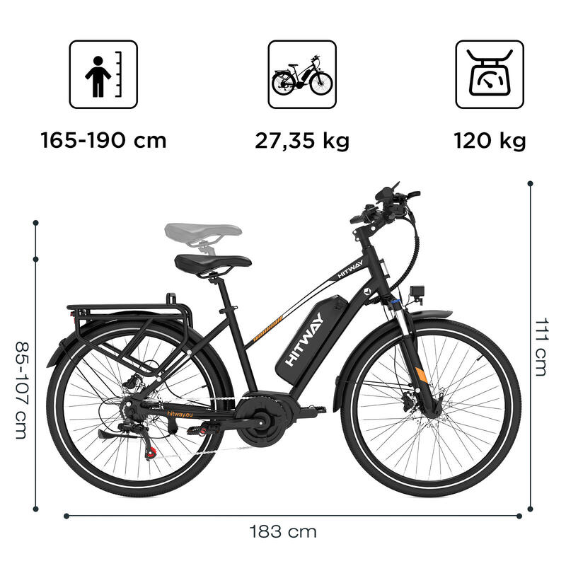 Bicicletă electrică oraș motor central senzor cuplu 180km BK-U1