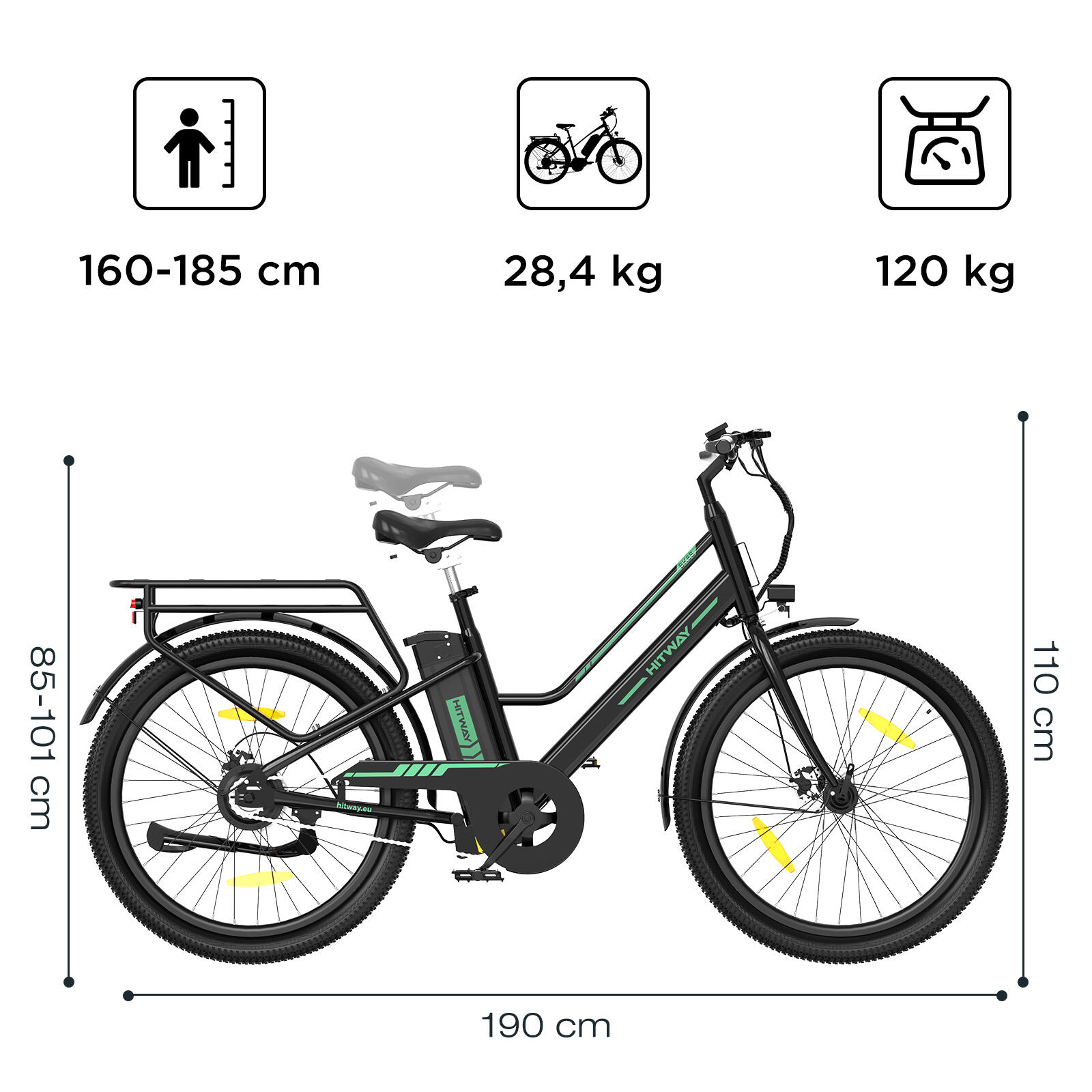 27,5" Elektrische stadsfiets lage instap uitneembare accu 13Ah BK8S APP 7/7