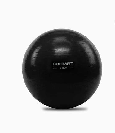 Gymnastik-Pilates-Ball Schwarz 65cm - BOOMFIT