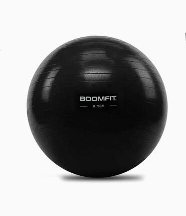 Gymnastik-Pilates-Ball Schwarz 65cm - BOOMFIT